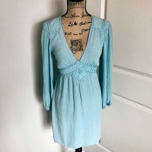 Knee Length Blue Polka Dot Romantic Vintage Dress